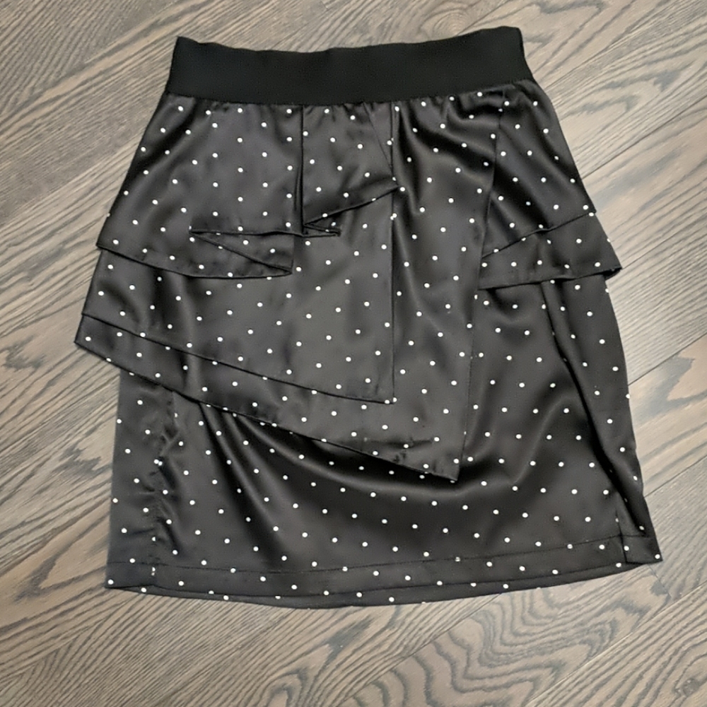 Polkadot satin skirt